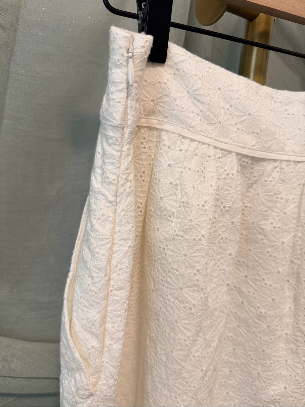 PAIGE Ojai White Eyelet Midi Skirt - Picture 5 of 7
